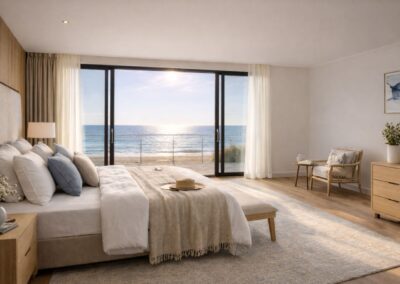 Spavaća soba hibridne montažne kuće na moru