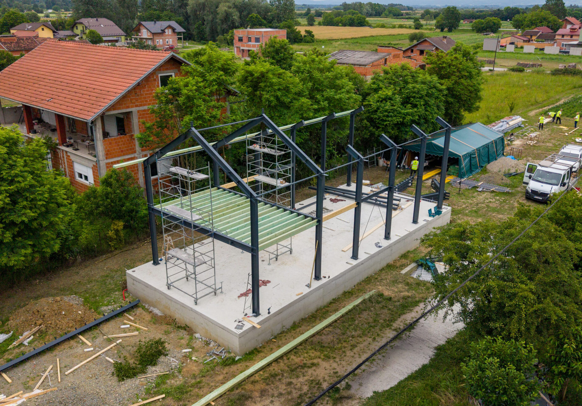 Čelična konstrukcija hibridna montažna kuća Slavonija